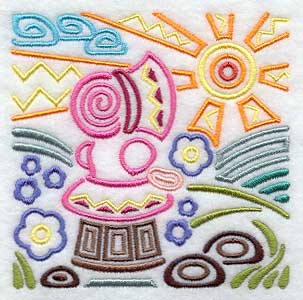 Mola Sunbonnet Sue Square