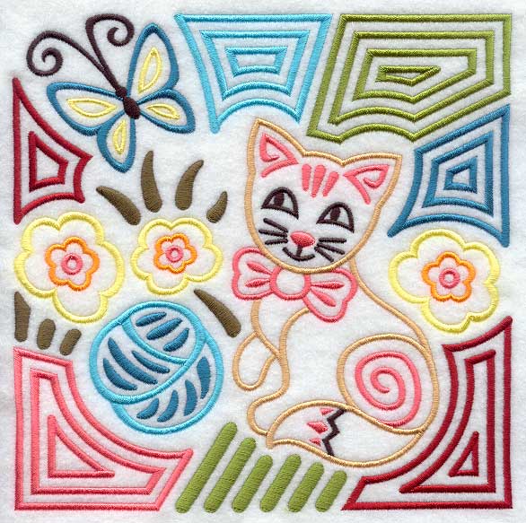 Mola Calico Cat Square