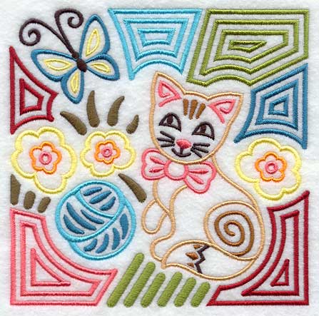 Mola Calico Cat Square