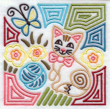 Mola Calico Cat Square