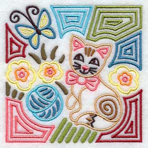 Mola Calico Cat Square