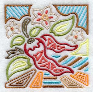 Mola Chili Pepper Square