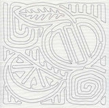 Mola Orange Quilting Square (Single Run)