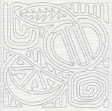 Mola Orange Quilting Square (Single Run)