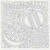 Mola Orange Quilting Square (Single Run)