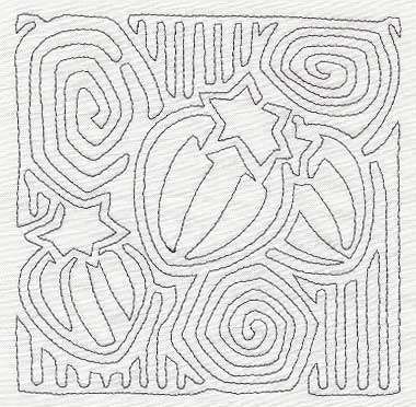 Mola Strawberry Quilting Square (Single Run)