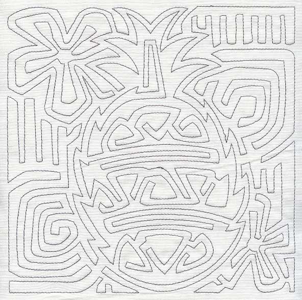 Mola Pineapple Quilting Square (Single Run)