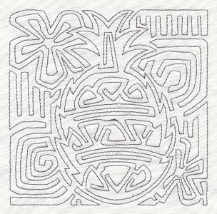 Mola Pineapple Quilting Square (Single Run)