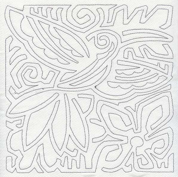 Mola Hummingbird Quilting Square (Single Run)