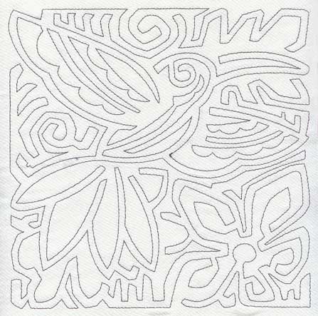 Mola Hummingbird Quilting Square (Single Run)