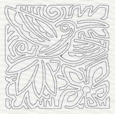 Mola Hummingbird Quilting Square (Single Run)