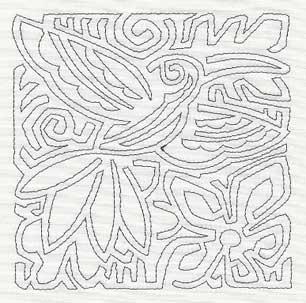 Mola Hummingbird Quilting Square (Single Run)