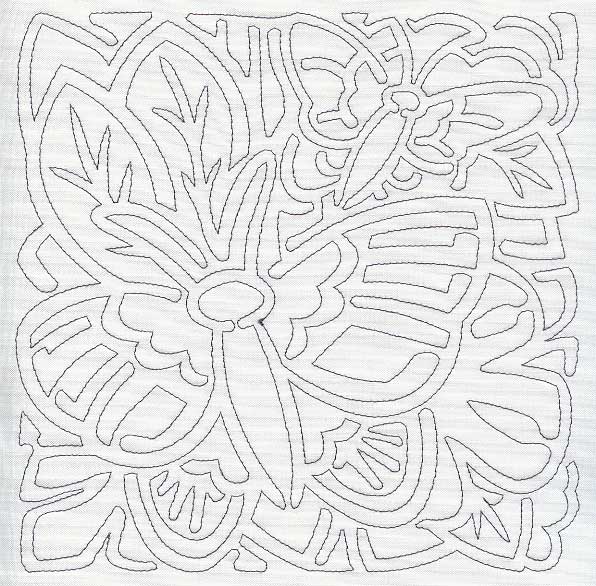 Mola Butterfly Quilting Square (Single Run)