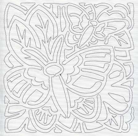 Mola Butterfly Quilting Square (Single Run)