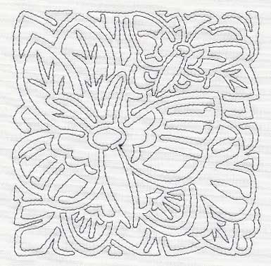 Mola Butterfly Quilting Square (Single Run)