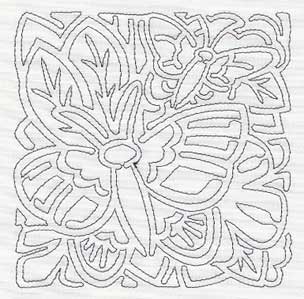 Mola Butterfly Quilting Square (Single Run)