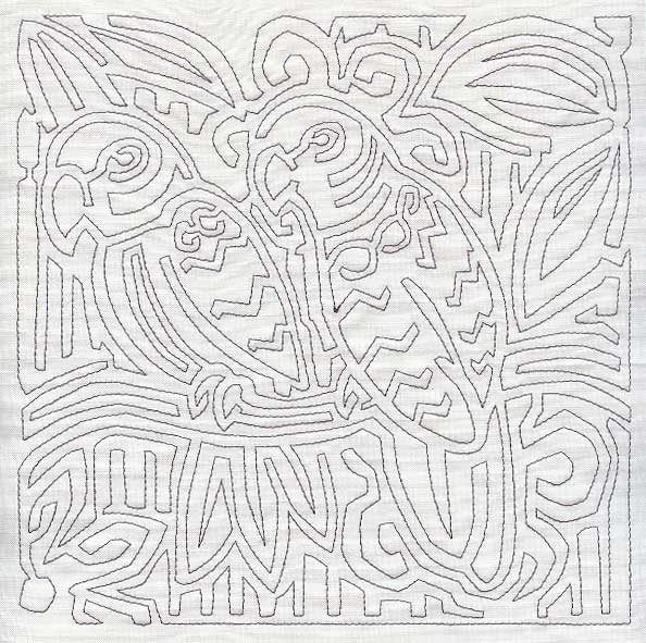 Mola Parrot Quilting Square (Single Run)