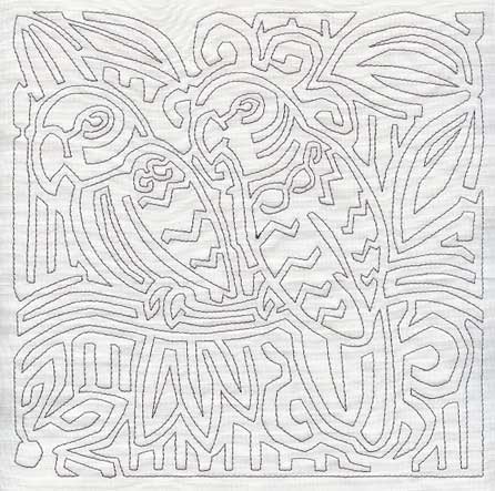 Mola Parrot Quilting Square (Single Run)