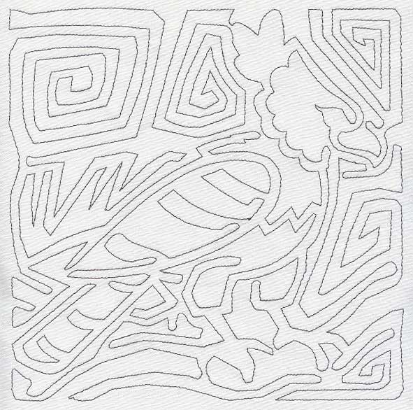 Mola Harpy Eagle Quilting Square (Single Run)