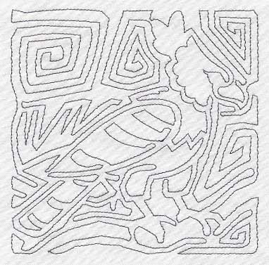 Mola Harpy Eagle Quilting Square (Single Run)