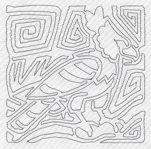 Mola Harpy Eagle Quilting Square (Single Run)