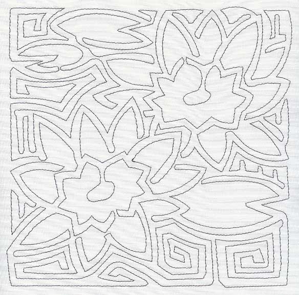 Mola Panama Pacific Water Lily Quilting Square (Single Run)