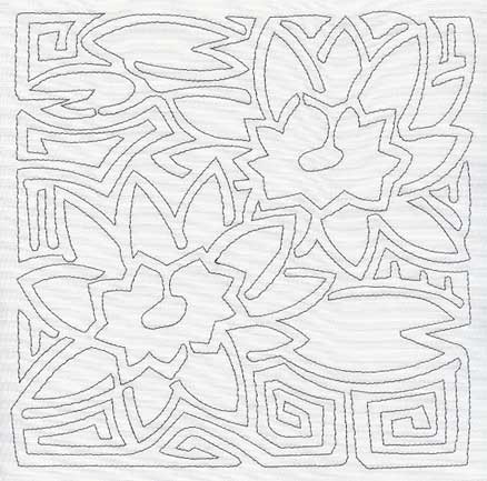 Mola Panama Pacific Water Lily Quilting Square (Single Run)