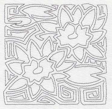 Mola Panama Pacific Water Lily Quilting Square (Single Run)