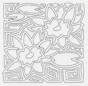 Mola Panama Pacific Water Lily Quilting Square (Single Run)