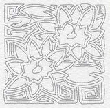 Mola Panama Pacific Water Lily Quilting Square (Single Run)