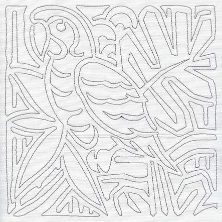 Mola Macaw Quilting Square (Single Run)