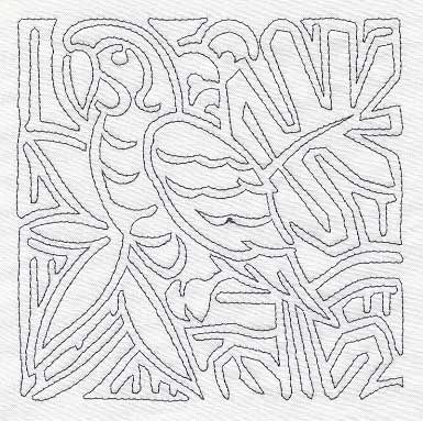 Mola Macaw Quilting Square (Single Run)