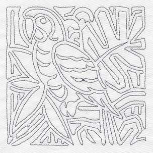 Mola Macaw Quilting Square (Single Run)