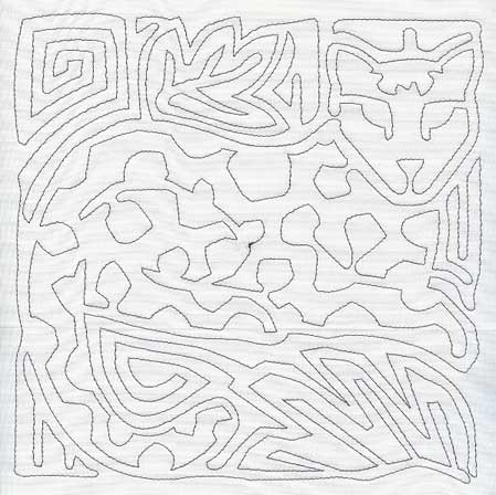 Mola Jaguar Quilting Square (Single Run)