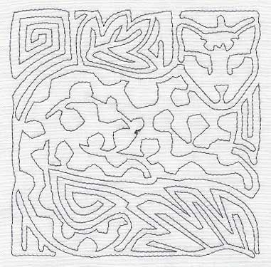 Mola Jaguar Quilting Square (Single Run)