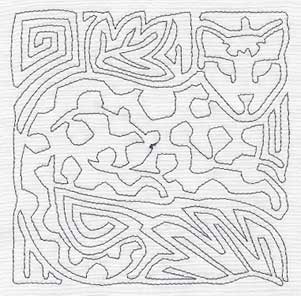 Mola Jaguar Quilting Square (Single Run)
