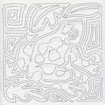 Mola Poison Dart Frog Quilting Square (Single Run)