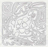 Mola Poison Dart Frog Quilting Square (Single Run)