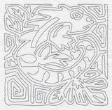 Mola Iguana Quilting Square (Single Run)