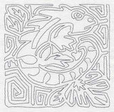 Mola Iguana Quilting Square (Single Run)