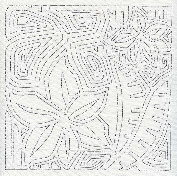 Mola Amaryllis Quilting Square (Single Run)