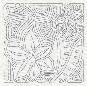 Mola Amaryllis Quilting Square (Single Run)