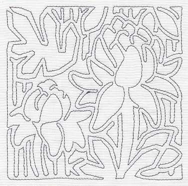 Mola Torch Ginger Flower Quilting Square (Single Run)