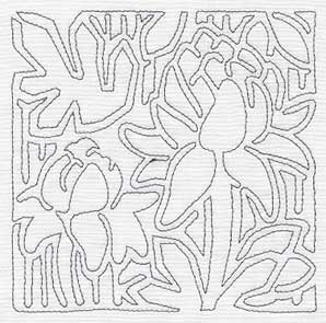 Mola Torch Ginger Flower Quilting Square (Single Run)