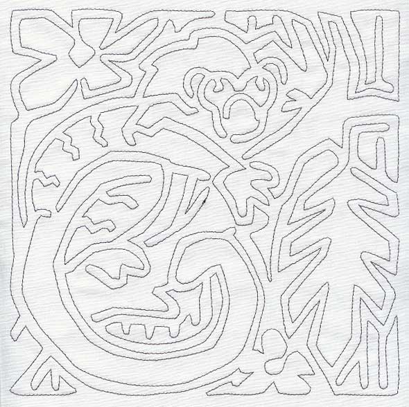 Mola Geoffroy's Tamarin Quilting Square (Single Run)