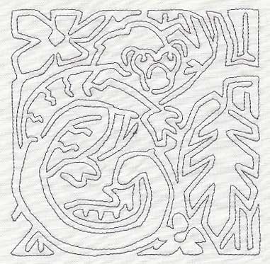 Mola Geoffroy's Tamarin Quilting Square (Single Run)