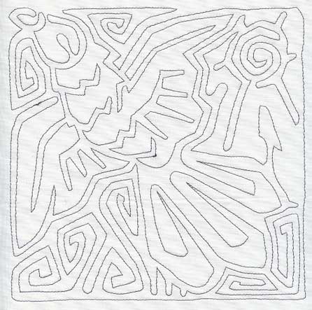 Mola Turkey Vulture Quilting Square (Single Run)