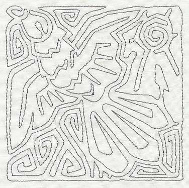 Mola Turkey Vulture Quilting Square (Single Run)