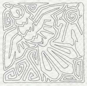 Mola Turkey Vulture Quilting Square (Single Run)