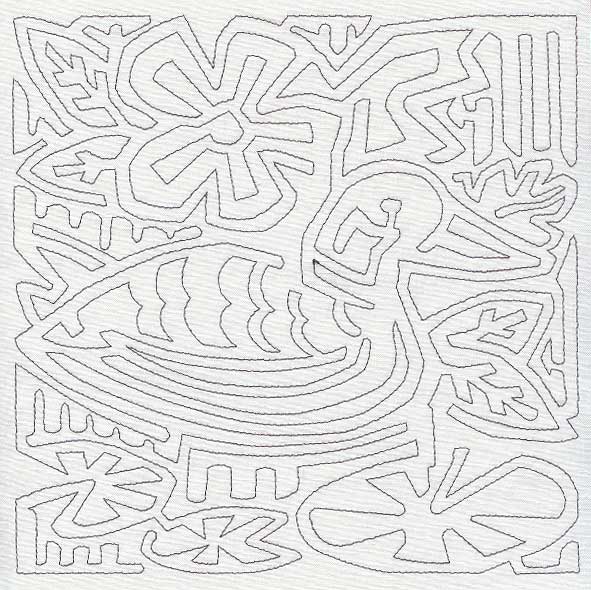 Mola Argentine Duck Quilting Square (Single Run)